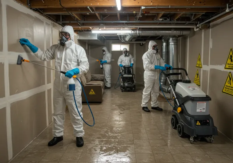 Basement Moisture Removal and Structural Drying process in Van Wert, OH